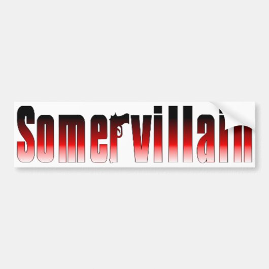 Somervillainの赤いバンパーステッカー バンパーステッカー (正面)