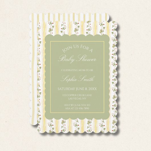 Something berry sweet is coming baby shower 招待状