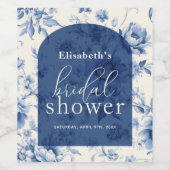 Something Blueフローラフランスのトワールブライダルシャワー ワインラベル (シングルラベル)