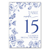 Something Blueフローラブライダルシャワーテーブル番号 テーブルナンバー (裏面)