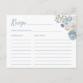 Something Blueフローラブライダルシャワーレシピカード ポストカード (正面)