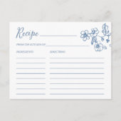 Something Blueフローラブライダルシャワーレシピカード ポストカード (正面)