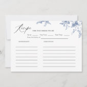 Something Blueフローラブライダルシャワーレシピ 招待状 (正面)
