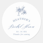 Something Blueフローラブライダルシャワー ラウンドシール (正面)