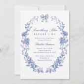 Something Blueフローラブライダルシャワー 招待状 (正面)