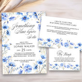 Something Blueフローラブライダルシャワー 空白の エンクロージャーカード