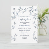 Something Blueフローラブルーブライダルシャワー 招待状 (スタンド正面)