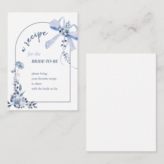 Something Blueフローラボウブライダルレシピカード エンクロージャーカード (正面/裏面)