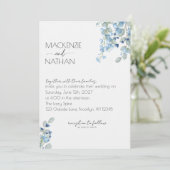 Something Blueフローラモダン結婚式招待状 招待状 (スタンド正面)