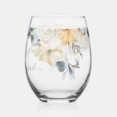 SOMETHING BLUEフローラ結婚の感謝 ステムなしワイングラス (裏面)