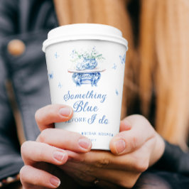 Something BlueフローラChinoiserieブライダルシャワー 紙コップ
