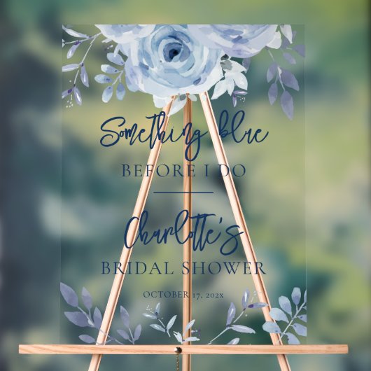 Something Blueブライダルシャワーへようこそ アクリルサイン (ニュートラル)
