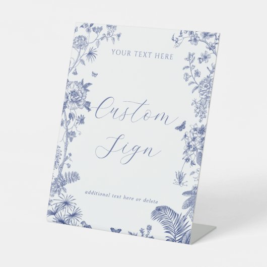 Something Blueブライダルシャワーカスタム文字標識 台座サイン (正面)