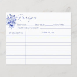 Something Blueブライダルシャワーレシピカード