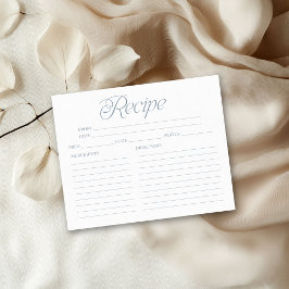 Something Blueブライダルシャワーレシピカード