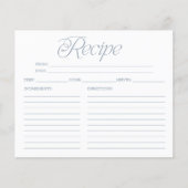Something Blueブライダルシャワーレシピカード (正面)