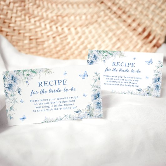 Something Blueブライダルシャワーレシピリクエスト エンクロージャーカード
