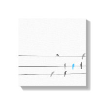 Something Blue | シンプルな鳥と空の絵画
