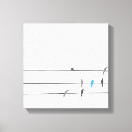 Something Blue | シンプルな鳥と空の絵画 キャンバスプリント