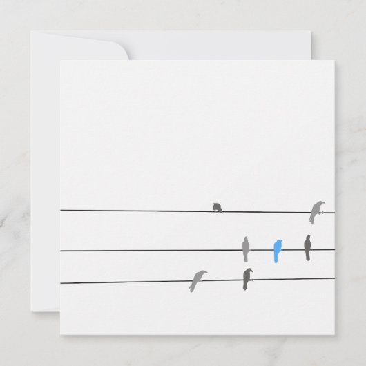 Something Blue | シンプルな鳥と空の絵 カード (正面)