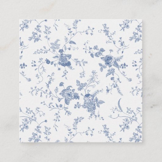Something Blue フラワー スクエア 封筒 カード (裏面)