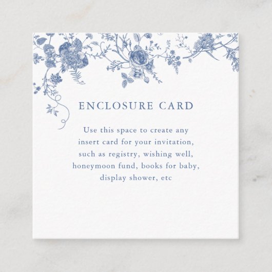 Something Blue フラワー スクエア 封筒 カード (正面)