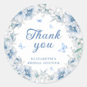 Something Blue ブライダルシャワーのお礼 ラウンドシール (正面)