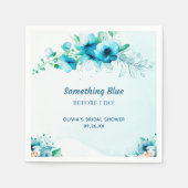 Something Blue 水彩花卉 婚前小聚 スタンダードカクテルナプキン (正面)