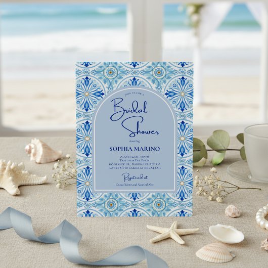 Something Blue Amalfi Coastal Bridal Shower 招待状