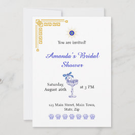  Something Blue and Greek Bridal Shower 招待状