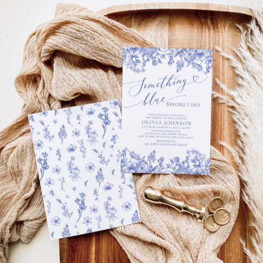 Something Blue Before I doブライダルシャワー招待状 招待状