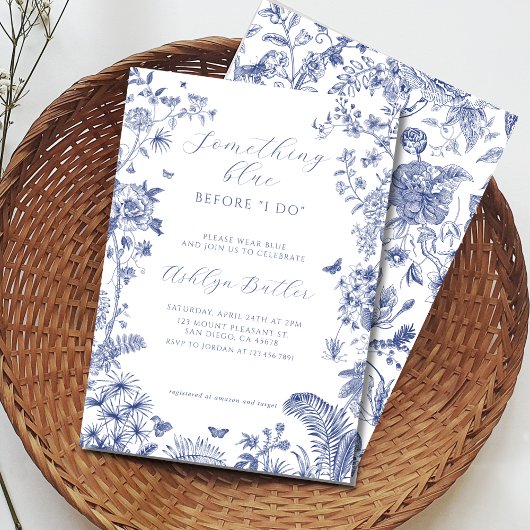 Something Blue Before I Doブライダルシャワー招待状 招待状
