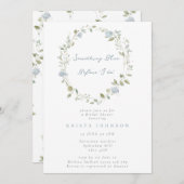 Something Blue Before I Doリースブライダルシャワー 招待状 (正面/裏面)