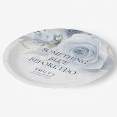 Something Blue Before I do花模様ブライダルシャワー ペーパープレート (アングル)