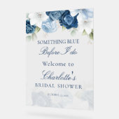 Something Blue Before I Do フラワーブライダルシャワー アクリルサイン (傾斜)