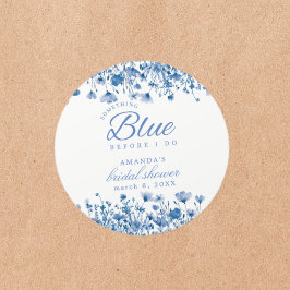 Something Blue Before I Do フラワー ブライダルシャワー ラウンドシール