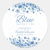 Something Blue Before I Do フラワー ブライダルシャワー ラウンドシール (正面)