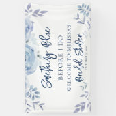 Something Blue Before I Do フローラル ブライダル シャワー 横断幕 (縦)