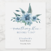 Something Blue Before I Do ブライダルシャワーの花 ワインラベル (シングルラベル)
