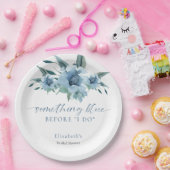 Something Blue Before I Do ブライダルシャワー フラワーデザイン ペーパープレート (パーティー)
