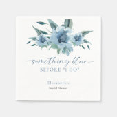 Something Blue Before I Do ブライダルシャワー 花 スタンダードカクテルナプキン (正面)