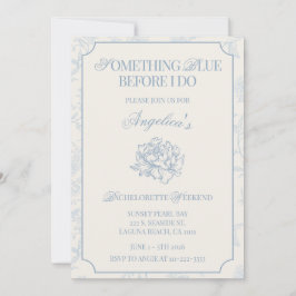 Something Blue Before I Do Bachelorette Itinerary  招待状
