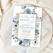 Something Blue Before I Do Blueバラブライダルシャワー 招待状