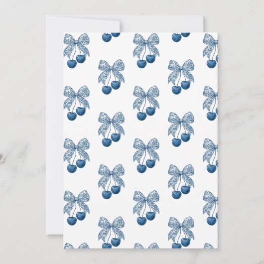 Something Blue Before I Do Blue Bow Bridal Shower 招待状 (裏面)