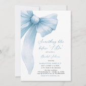 Something Blue Before I Do Blue Bow Bridal Shower 招待状 (正面)