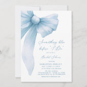 Something Blue Before I Do Blue Bow Bridal Shower 招待状 (正面)