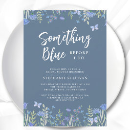 Something Blue Before I Do Blue Bridal Shower 招待状