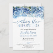 Something Blue Before I Do Blue Hydrangea Bridal 招待状 (正面)