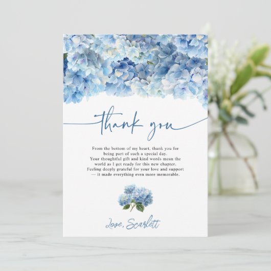 Something Blue Before I Do Blue Hydrangea Bridal 招待状 (スタンド正面)