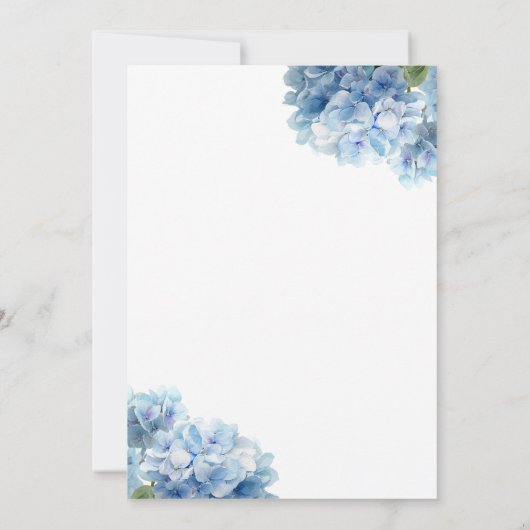 Something Blue Before I Do Blue Hydrangea Bridal 招待状 (裏面)